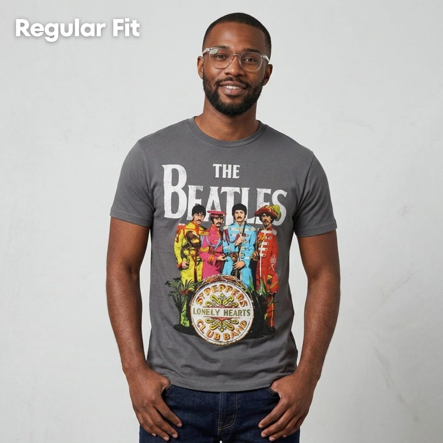 The Beatles Sgt Peppers Lonely Hearts Club Graphic Tee, Grey image 3