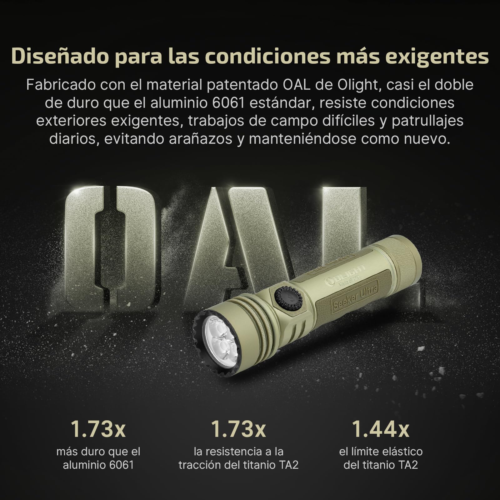 OLIGHT Seeker Ultra Linterna LED Potente 4800 Lúmenes 265 m | Carcasa OAL, Carga USB-C y MCC3, Funda Innovadora, IPX8, 17 Días de Autonomía, Aire Libre, Camping