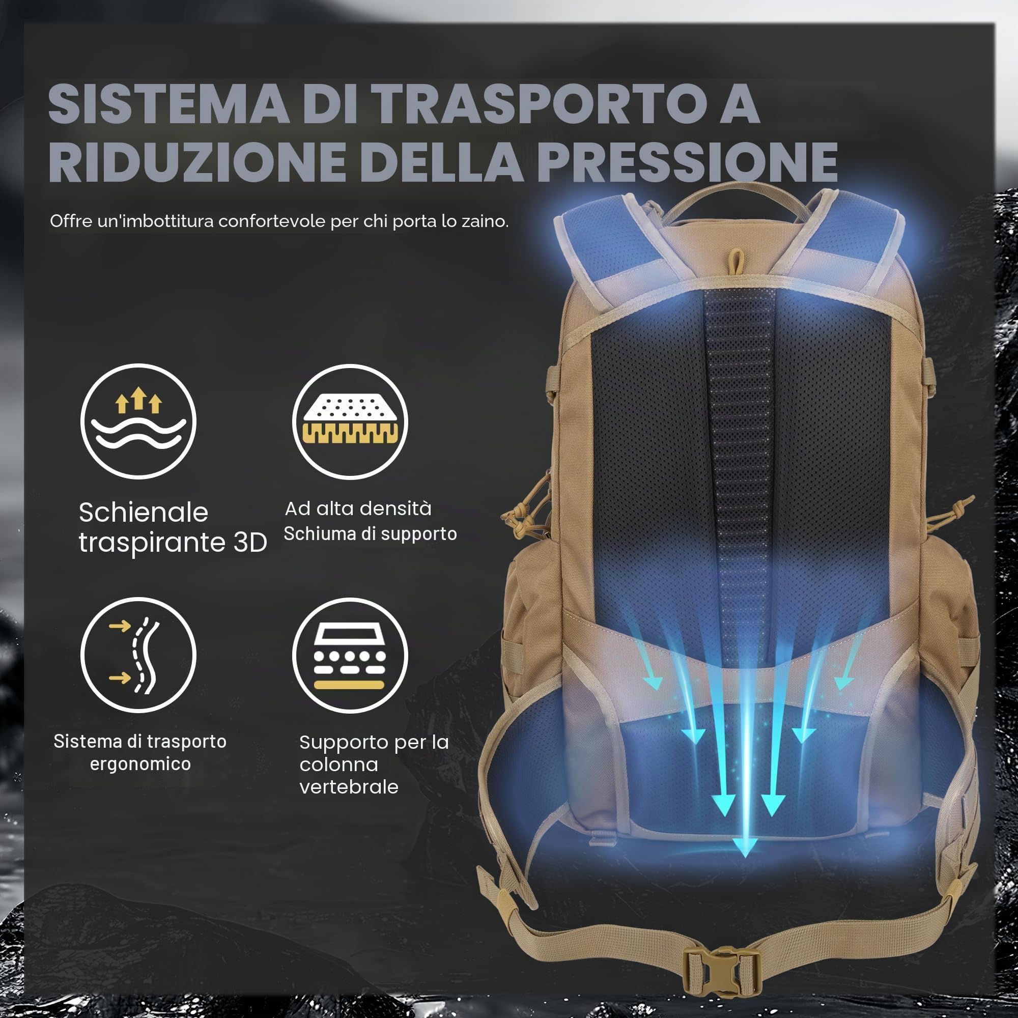 Mardingtop Molle, zaino militare, da trekking, da uomo, da trekking, da trekking, da corsa, per escursioni, alpinismo, sopravvivenza