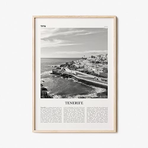 Tenerife Print Black And White, Tenerife Wall Art, Tenerife Poster, Tenerife Photo, Canary Islands, Spain, Canarias, España, Europe