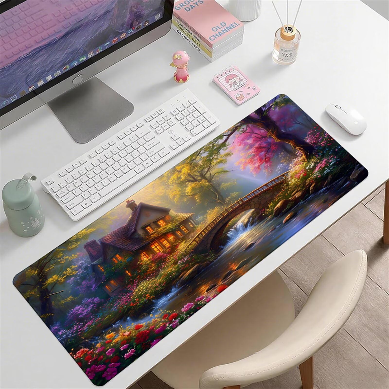 Kolorowa podkładka pod mysz XXL 1200 x 600 x 3 mm uchwyt pod biurko akcesoria antypoślizgowa gumowa podstawa i zszyte krawędzie podkładka pod mysz dla graczy do dekoracji biura dekoracyjnego, prezenty
