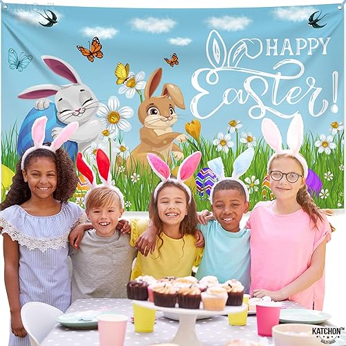 Miniatura 7 de KatchOn, Decoraciones de pancartas de feliz Pascua, extra grande de 72 x 44 pulgadas, fondos de Pascua para fotografía, pancartas de Pascua para
