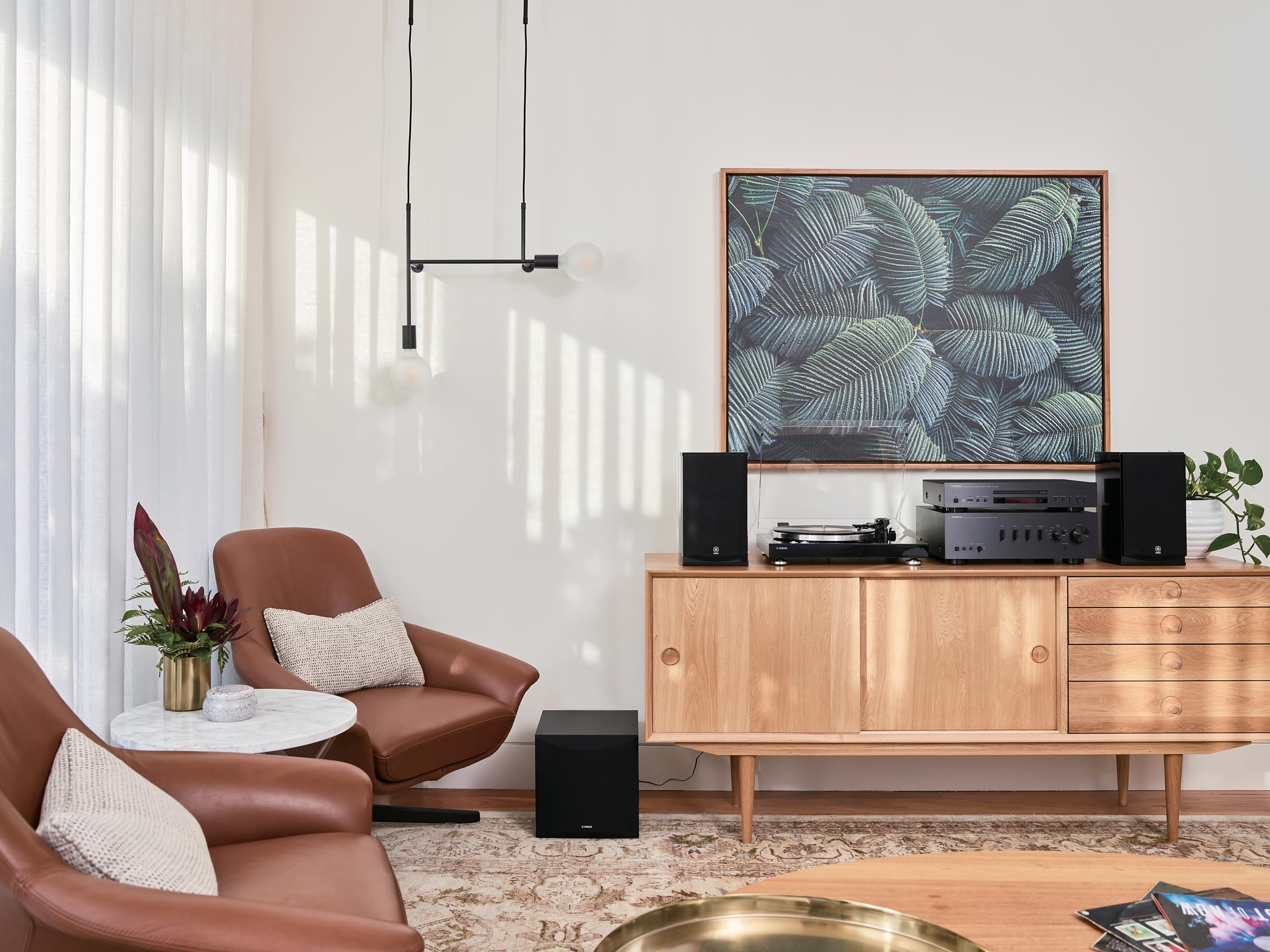 Yamaha TT-S303 Giradischi Tradizionale a Cinghia, Preamplificatore Incorporato, Uscita Phono e di Linea, Nero