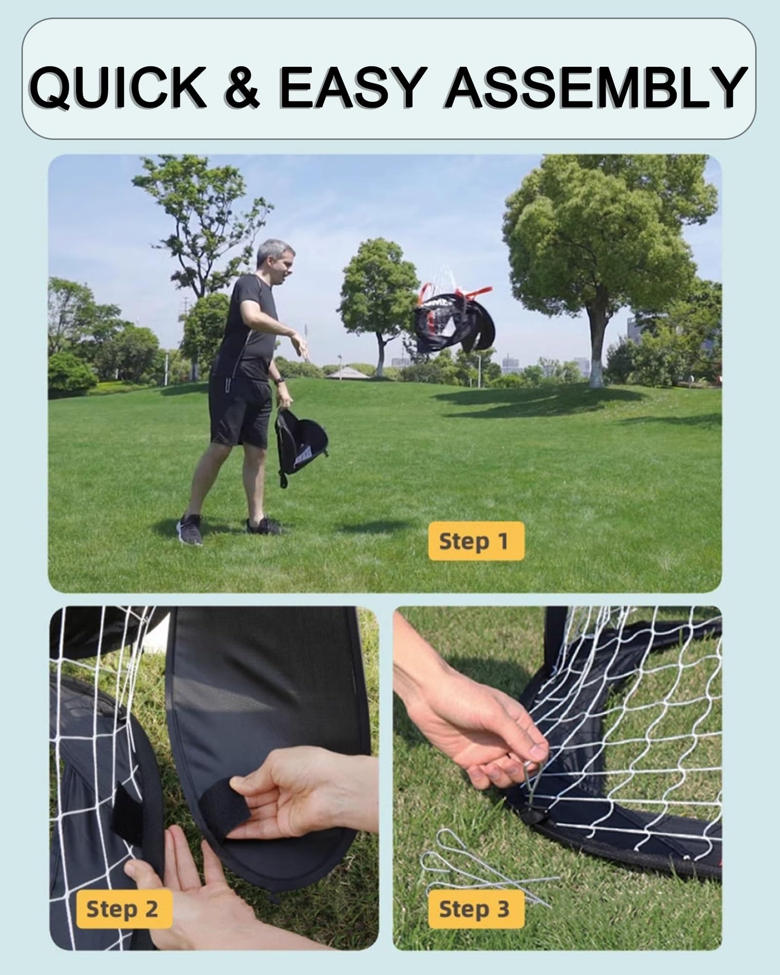 Porterías de fútbol Equipo de Entrenamiento de porterías de fútbol a pequeña Escala, con Bolsa de Transporte portátil, para Juegos Juveniles al Aire Libre.