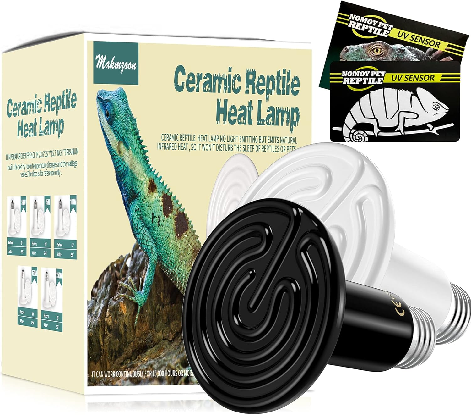 Makmzoon Ceramic Heat Emitter,150W Ceramic Heat Bulb