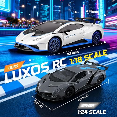Miniatura 3 de Lamborghini Auto de control remoto, escala 118, auto de juguete Lamboghini con licencia oficial, autos RC geniales para niños de 4, 5, 6, 7, 8, 9,