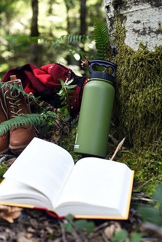 Miniatura 2 de FiftyFifty Botella de agua deportiva, tapa de popote con boca ancha, 34 oz1 grande, naranja solar