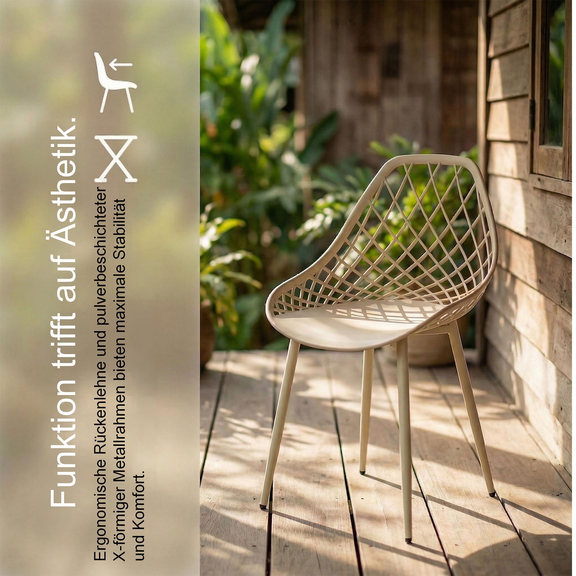 Juego de 8 sillas de patio al aire libre, muebles de jardín elegantes para comedor y relajación en el patio trasero, duradero y cómodo para todas las estaciones