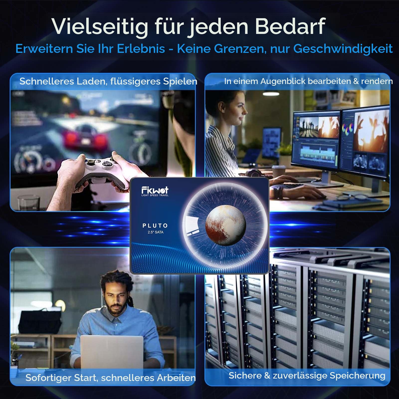 Fikwot FX815 512GB 3D NAND 2,5 Zoll SATA III Interne Solid State Drive – 6Gb/s Interne SSD, 560MB/s Lesen, schnelle Festkörper-Laufwerk für Laptop und Desktop