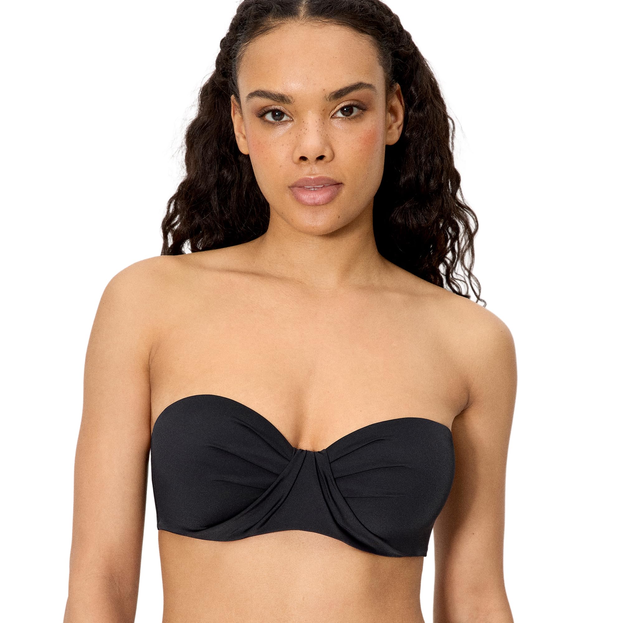 YSABEL MORA. Top Bikini Bandeau. Top Bikini Bandeau con Aro Y Relleno con Tirantes Desmontables Anudados Al Cuello Opción Sin Tirantes. Colección Beach.