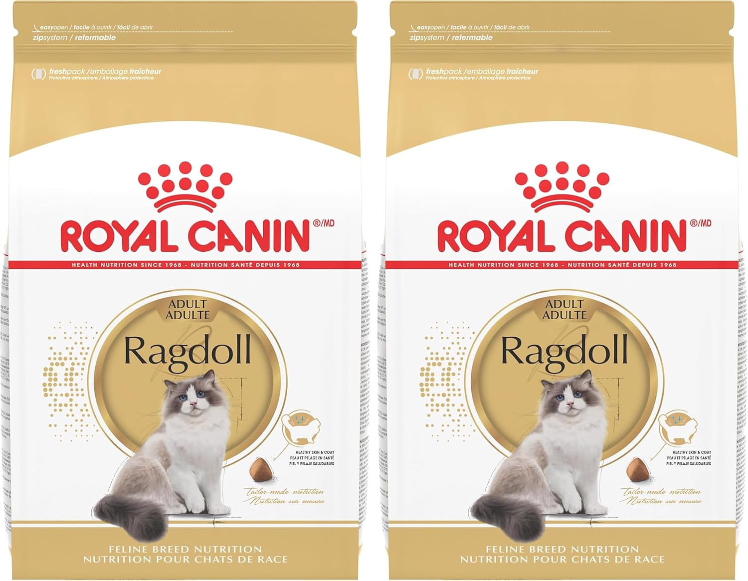 ROYAL CANIN Feline Breed Nutrition Ragdoll Adult Dry Cat Food,7 lb Bag,(Pack of 2)