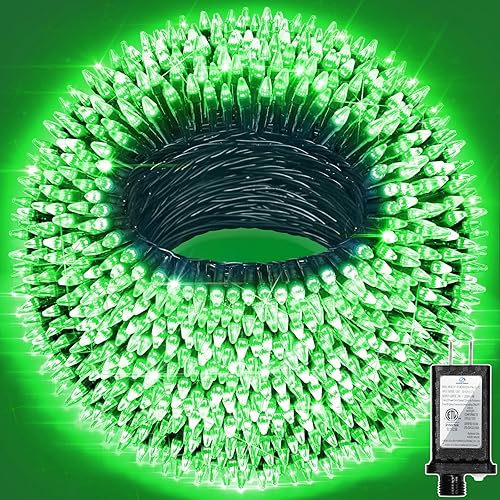 350 luces LED de Navidad de 90 pies, tira de luces LED para interiores y exteriores, impermeable, 12 modos, alambre verde oscuro, luces de árbol de