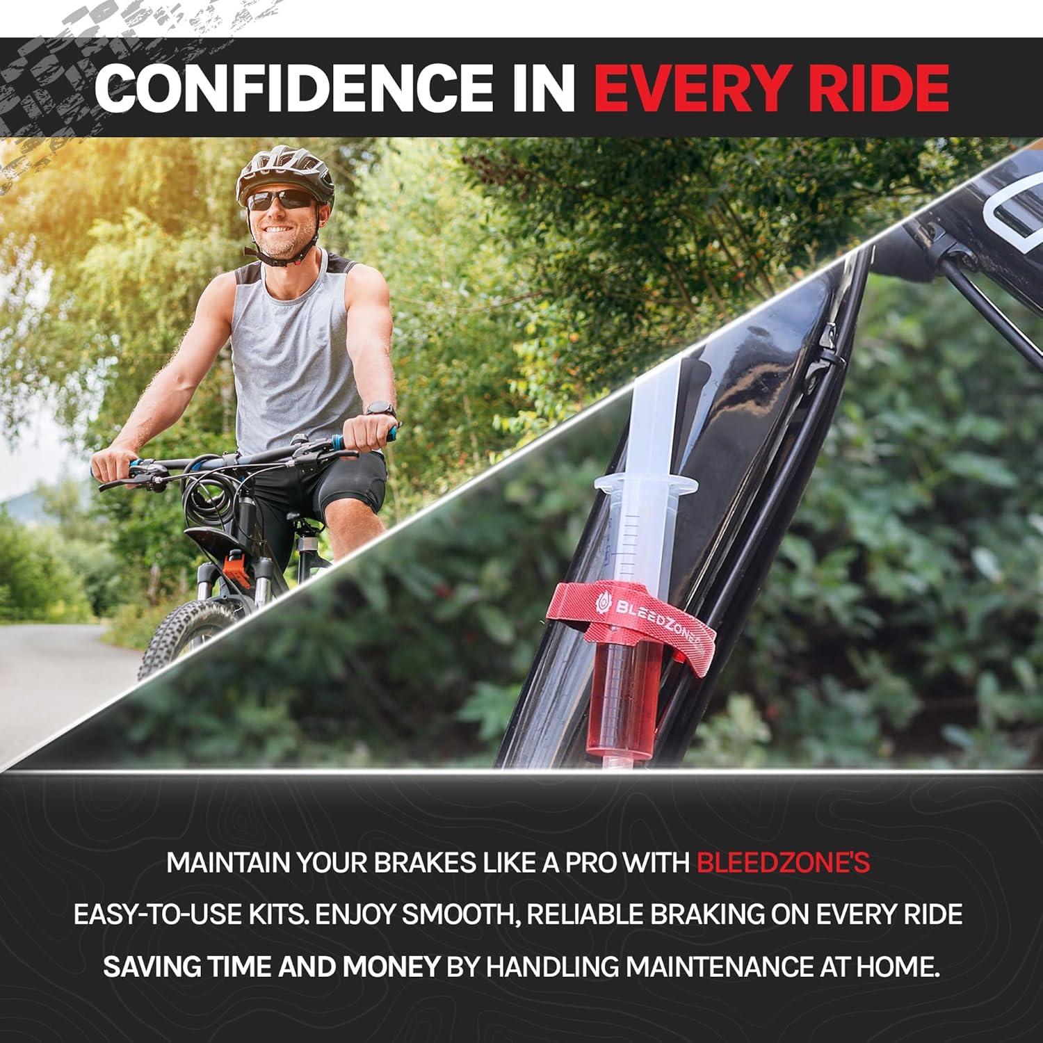 BleedZone Tektro Hydraulic Brake Bleeding Kit with 120ml Mineral Oil, 5.5mm Olive Insert, Tektro Funnel Adapter, Mountain Bike Brake Bleed Kit for Hydraulic Brakes, Bleeding Tool Set for TRP Brakes