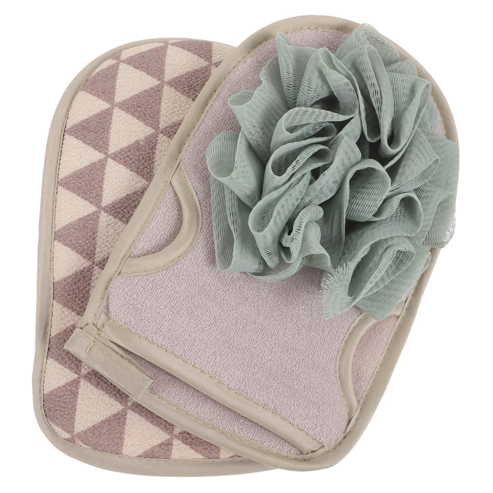 Gogogmee 2Pcs Wear Resistant Shower Gloves Portable Body Scrubber Mitts for Home Use Durable Exfoliating Bath Accessories Design Light