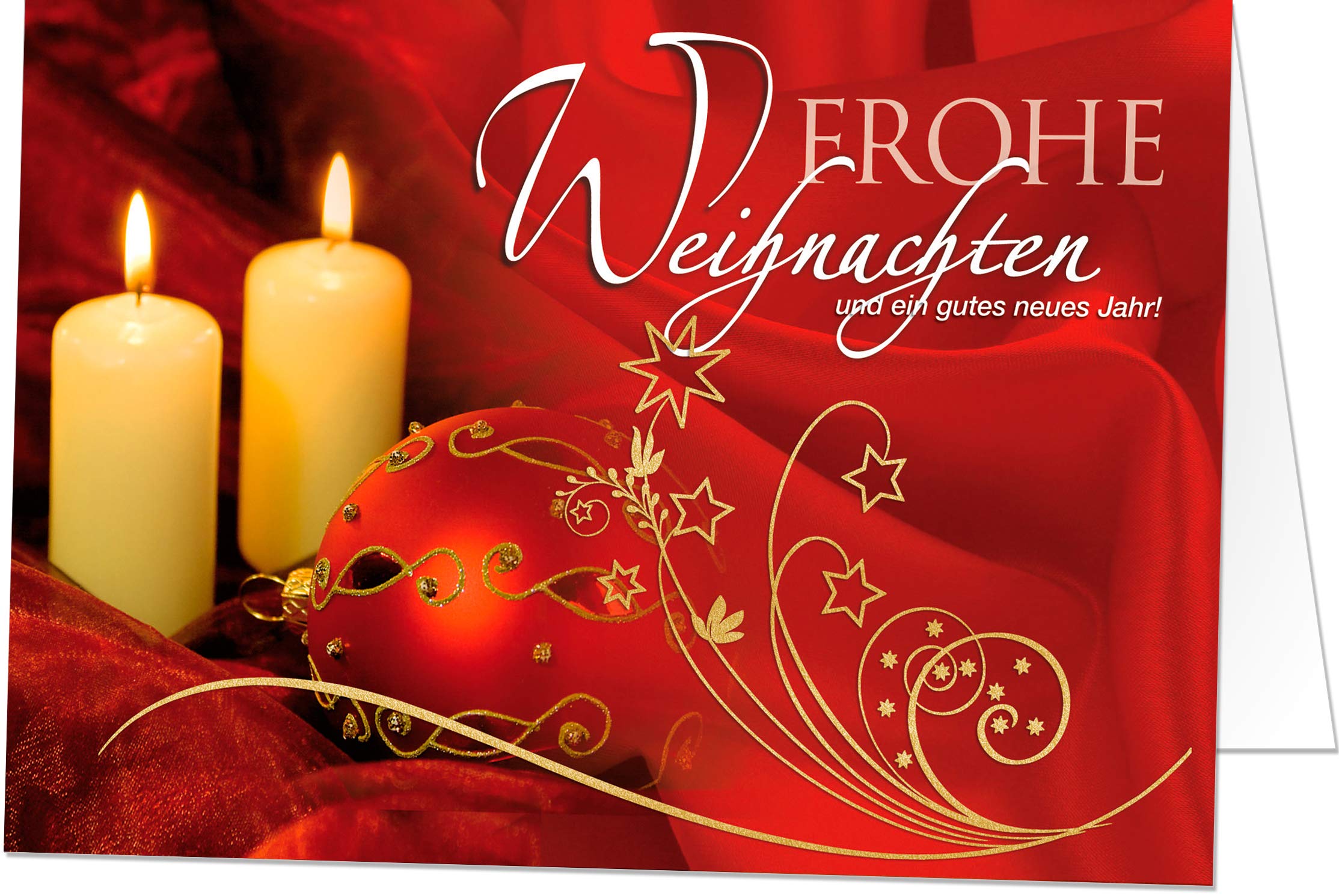 100 Exklusive Weihnachtskarten (Klappkarten) mit Umschlag, perfekt für Stilvolle Grüße an Geschäftspartner und Freunde