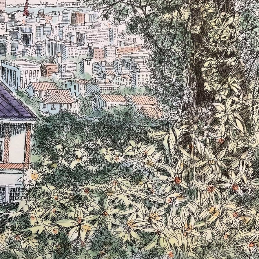 絵画・額縁・織田義郎・風みどりⅣ・リトグラフ+手彩色・美術品・インテリア・雑貨 絵画・額縁・織田義郎・風みどりⅣ・リトグラフ+手彩色・美術品