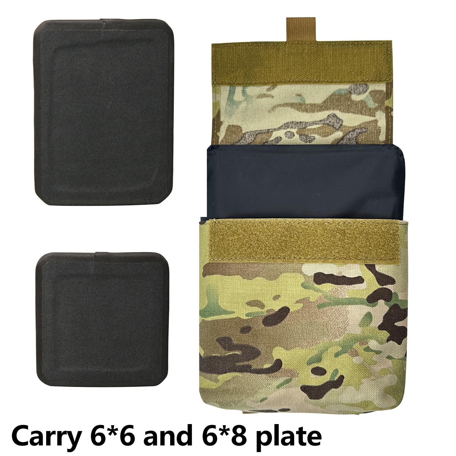 Lot De 2 Poches Latérales Molle EDC 6x6/6x8 - Nylon 1000D Multicam - Pour Sac à Dos Tactique Ceinture Militaire
