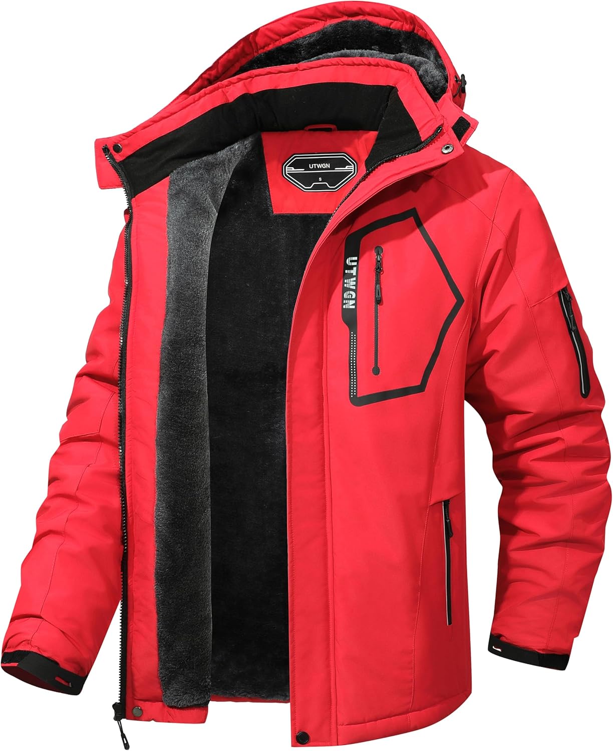 Men's Ski Jacket Winter Warm Snow Coat Waterproof Windbreaker Hooded Work Outerwear Snowboarding Jackets - Image 3