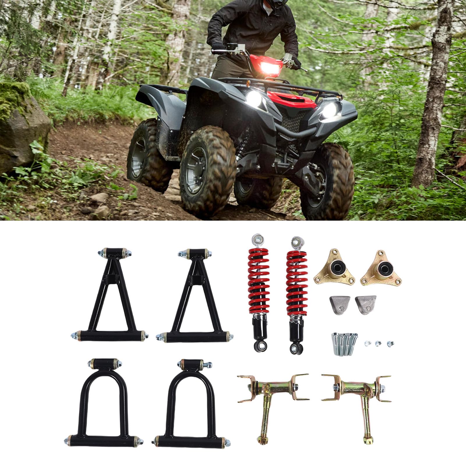 Bras Oscillant De Suspension Renforce, Kit De Bras De Suspension Pour Velo Tout Terrain Quad Kart, En Métal Haute Résistance Pour Une Stabilité Optimale