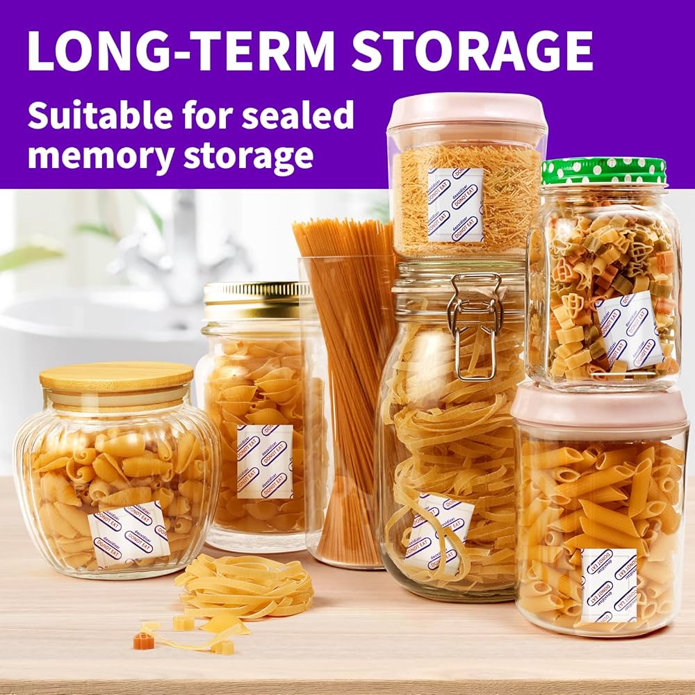 Assorbitori Di Ossigeno Rapidi Da 400 Cc, 50 Bustine, Approvazione BRC E FDA, Conformitu00e0 UE, Conservazione Degli Alimenti, Per Uso Alimentare