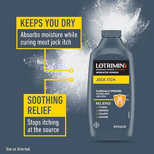 Miniatura 3 de Lotrimin Polvo medicado antifúngico con nitrato de miconazol, tratamiento de picazón para hombres, mujeres y niños mayores de 2 años, botella de
