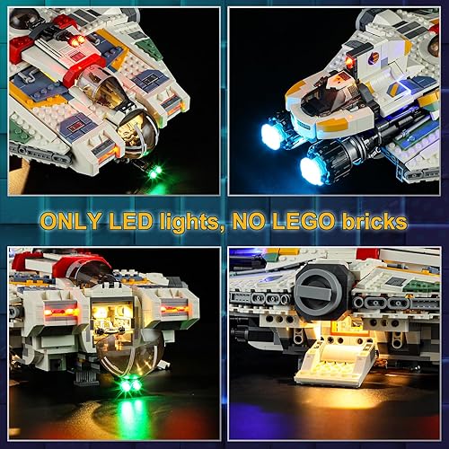 Miniatura 5 de Vaodest Juego de luces LED para Lego Star Wars Ghost & Phantom II 75357, diseño y configuración compatibles con el modelo 75357 (solo luz LED, no