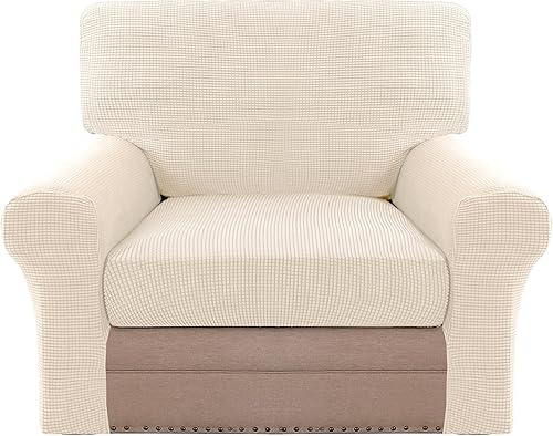 Miniatura 50 de H.VERSAILTEX Fundas de Sofá de Amor de Varias Piezas para Sofá de 2 Cojines, Fundas de Cojín de Sofá de Alta Elasticidad, Tela de Sarga Texturizada