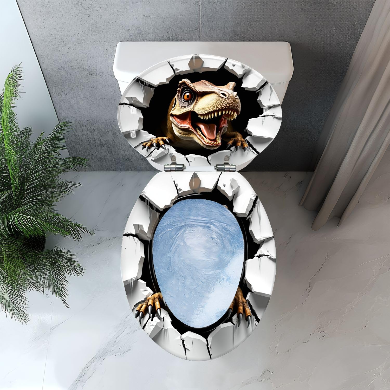 Juego de baño de dinosaurio alargado y divertido