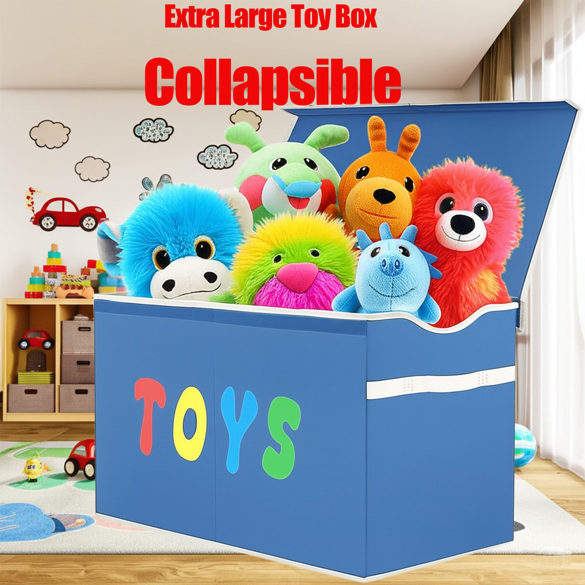 YOLOXO Toy Box Chest, Collapsible Sturdy Storage Bins with Lids