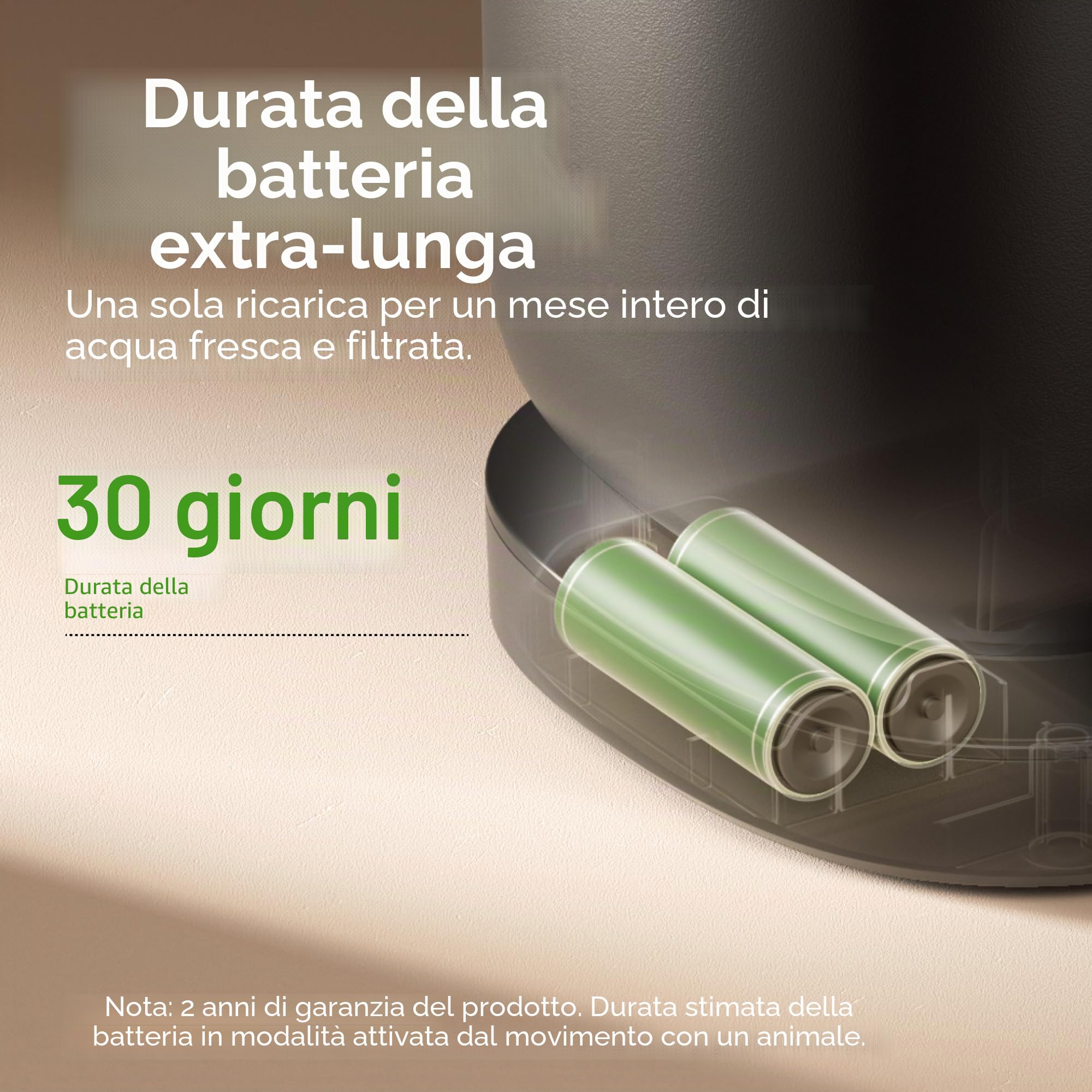 PETLIBRO Fontana per gatti senza fili con sensore di movimento, facile pulizia, n°1 Dockstream per gatti, senza fili, con batteria da 5000 mAh, 23 dB ultraleggera, senza BPA, 2 pompe