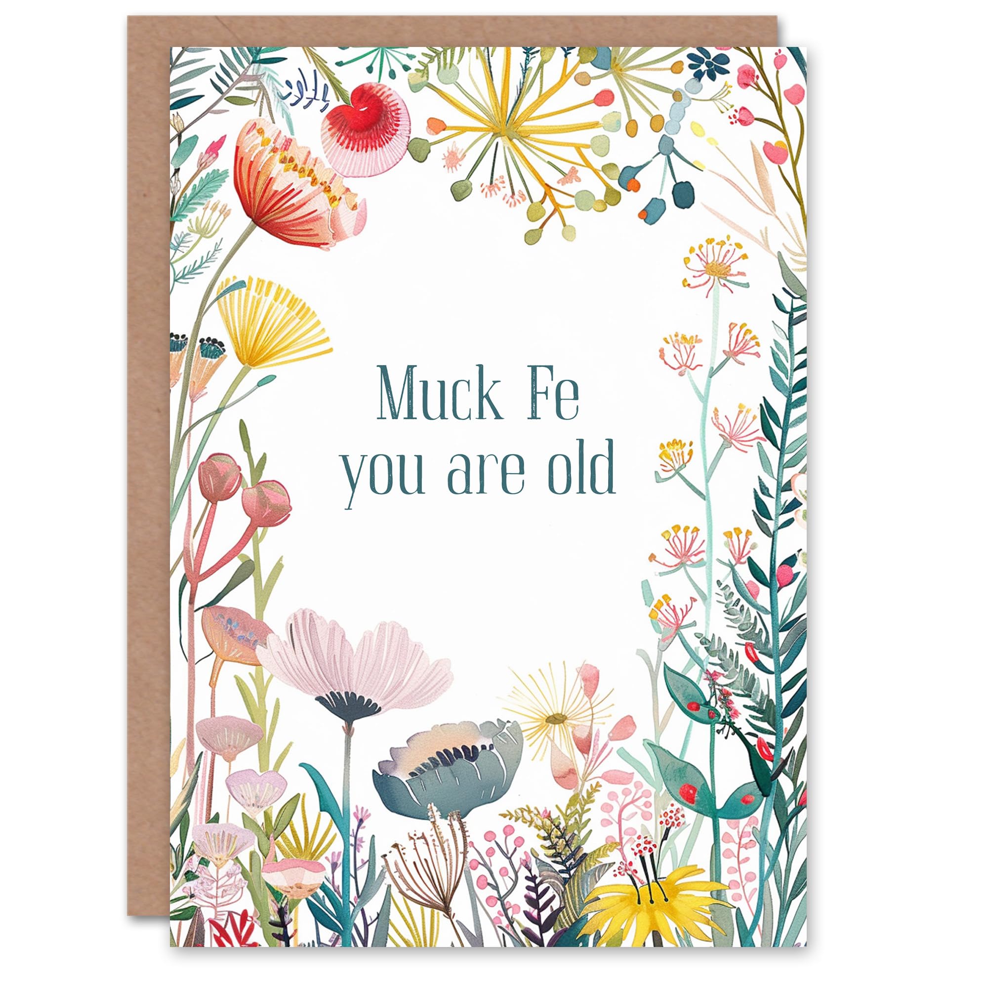Artery8 - Women's - Greeting Card - Happy Flowers - Word Play Birthday