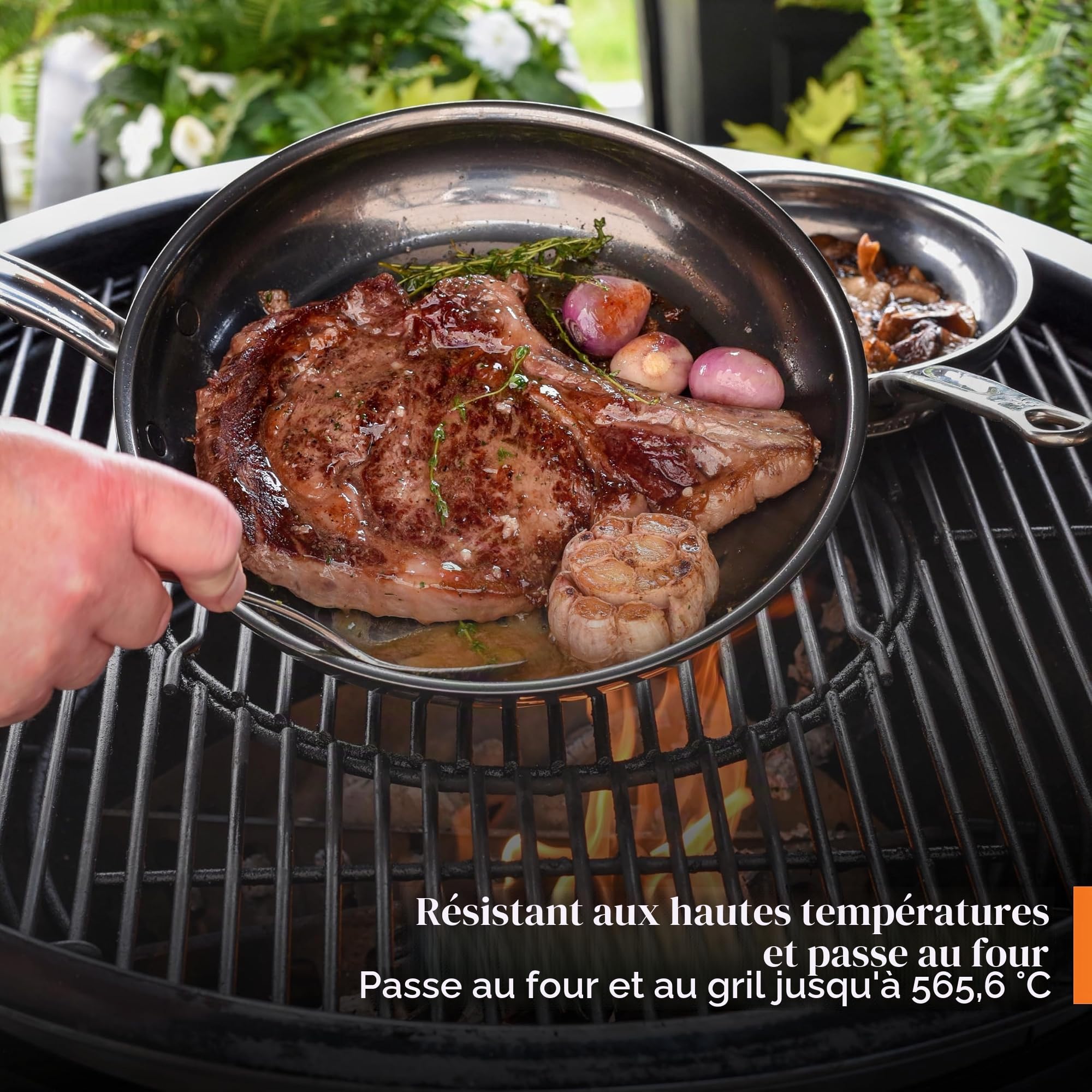 Hestan - Collection NanoBond – Poêle à frire en acier inoxydable titane de 21,6 cm – Batterie de cuisine propre sans toxines, PFAS et produits chimiques, compatible avec les tables de cuisson à