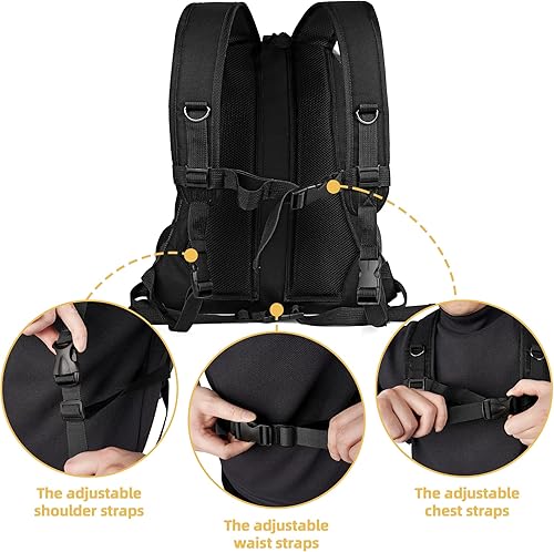 Miniatura 4 de WOYYHO Mochila transportadora para perros con bolsillos de almacenamiento, mochila frontal para perros pequeños, correas ajustables, mochila