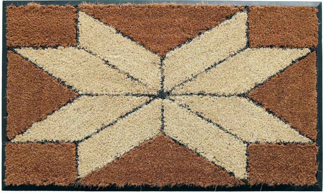 Coco & Coir Indian Star Coir Door Mat - 45x75cm - Natural Coconut Fibre - Eco-Friendly