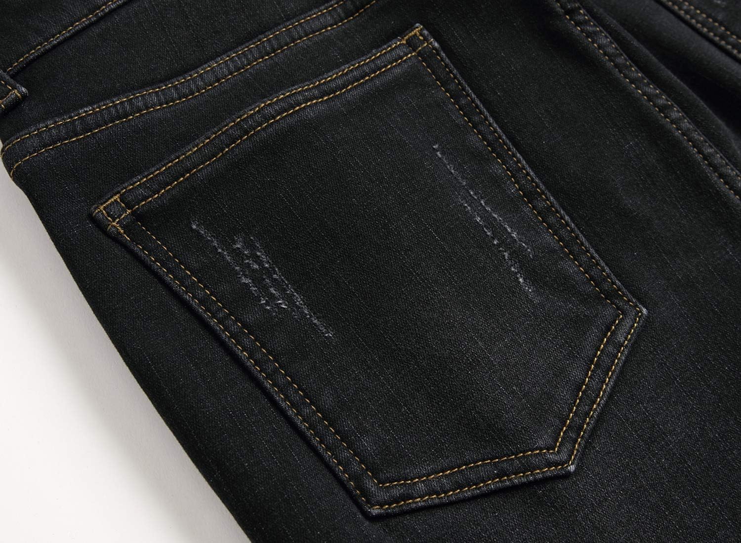 GUNLIRE Men's Thermal Fleece Lined Jeans Winter Slim Fit Thicken Stretch Warm Denim Pants - Image 7