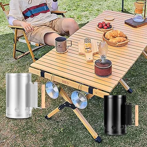 Miniatura 6 de Alomejor Arrancador de chimenea para parrilla, acero inoxidable 304 duradero, diseño cónico para iluminación eficiente, capacidad de 4 onzas,