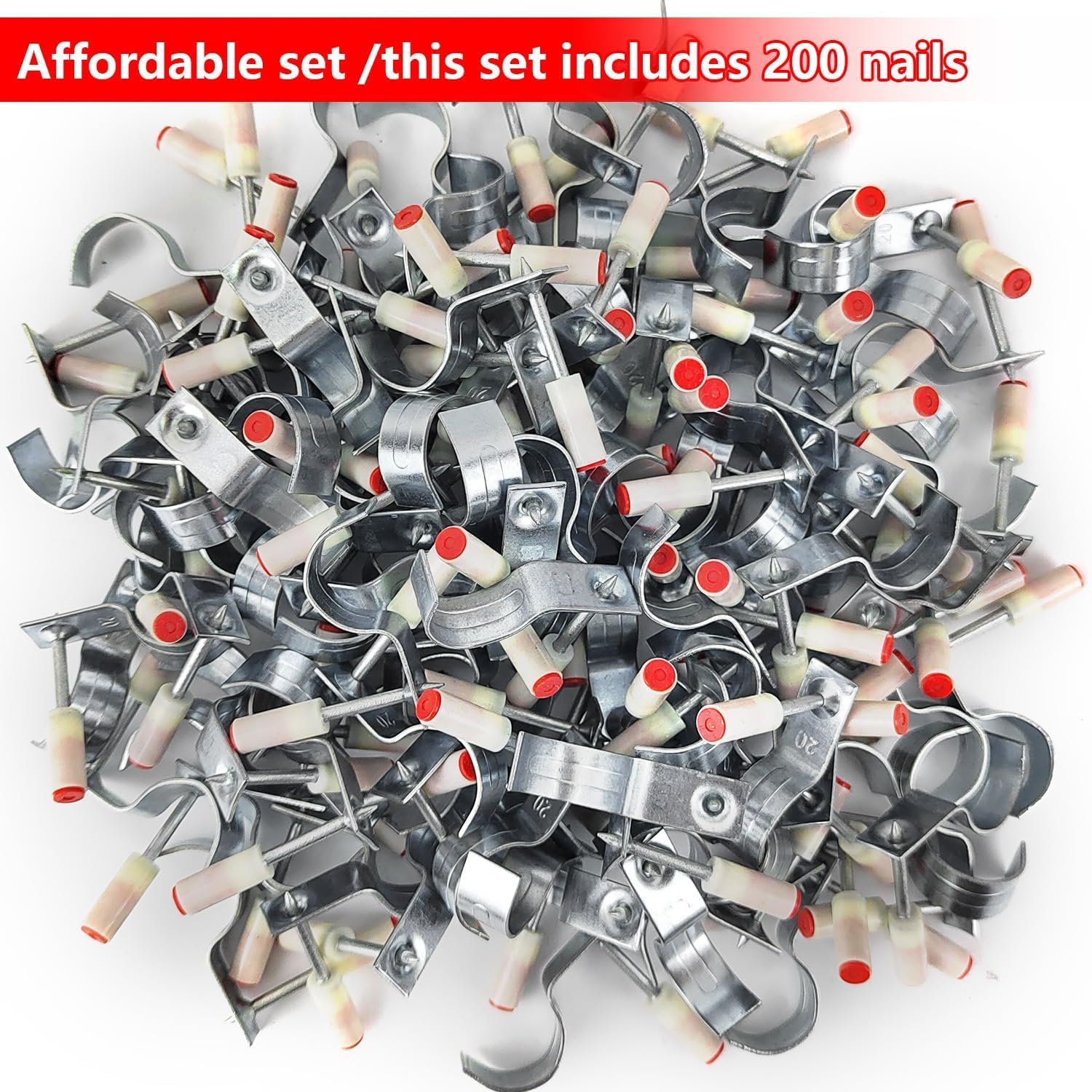 200 sztuk gwoździ do pistoletu do paznokci, pistolet do paznokci do stali i betonu, średnica 7,3 mm, gwoździe do ścian betonowych, papy dachowej, pistolet do paznokci sprężone powietrze
