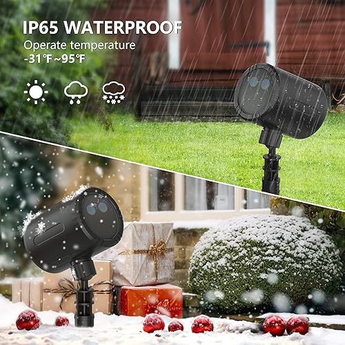 Miniatura 2 de BLOFUN - Proyector de luces de Navidad para exteriores, luces de proyección de espectáculos de estrellas rojas y verdes, 3 modos, impermeables,