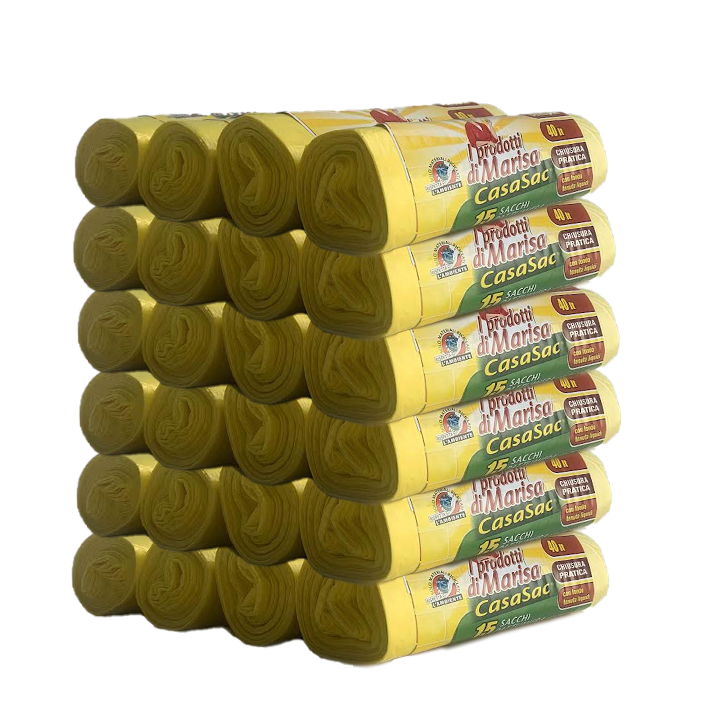 CSC - Bolsas de basura de 40 l con asa, 360 unidades, 55 x 65 cm, para cubos de basura de cocina, bolsas de basura para recogida separada, resistentes a desgarros y a prueba de líquidos, 24 rollos