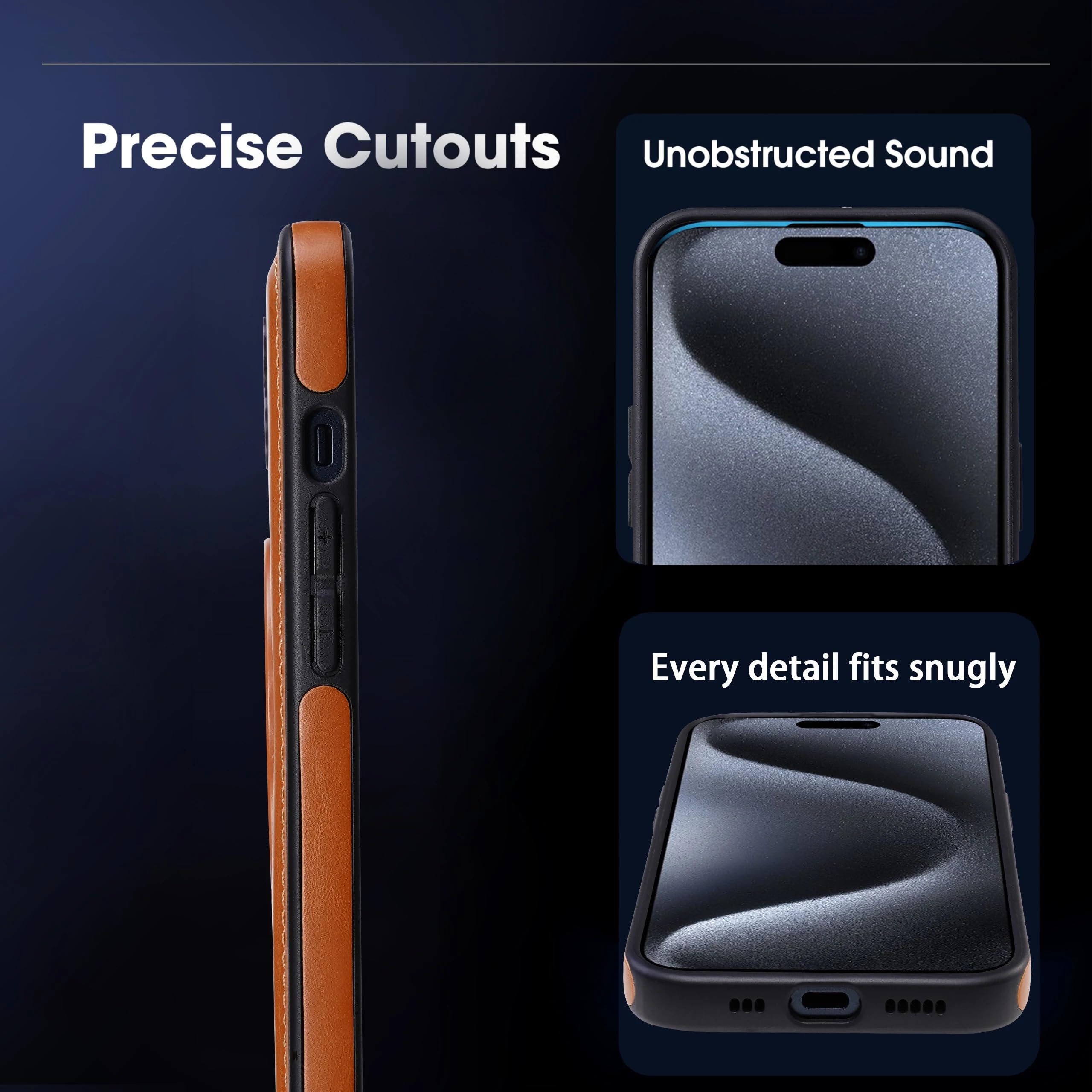 Für iPhone 15 Plus PU-Leder Magnetringständer-Telefonhülle Magnetische kabellose Ladehülle (Für iPhone 15 Plus/Schwarz)