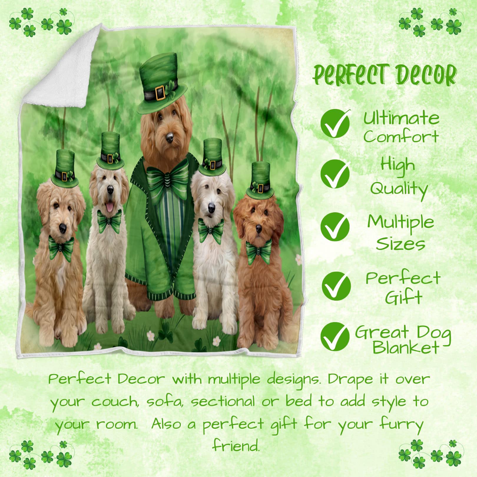 Amazon.com: St. Patricks Day Irish Family Goldendoodle Dogs  display picture 1