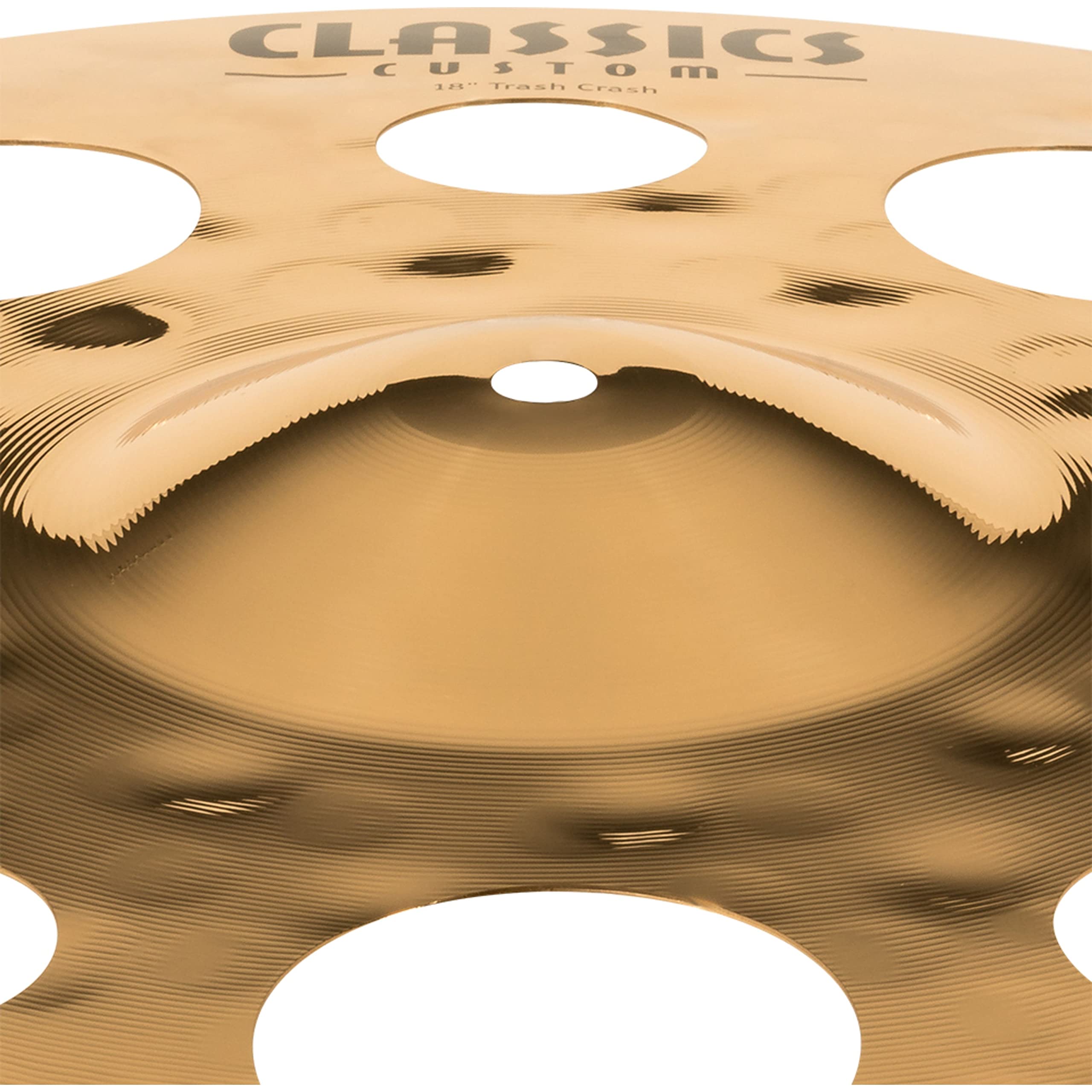 Meinl Cymbals Classics Custom Brilliant Plato Trash Crash de 18 pulgadas (45,72cm) Platillos de Batería - Bronce B12, Acabado Brillante (CC18TRC-B)