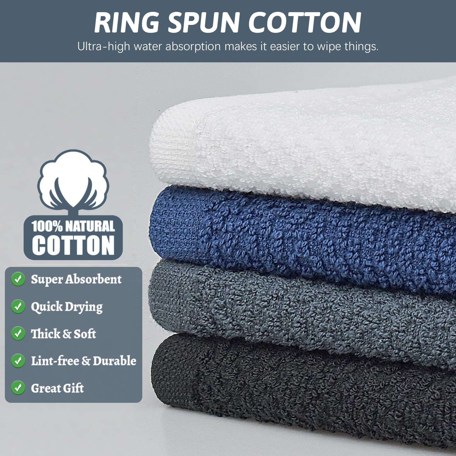 Nialnant Lot De 6 Torchons De Cuisine 100 % Coton Doux, Absorbants