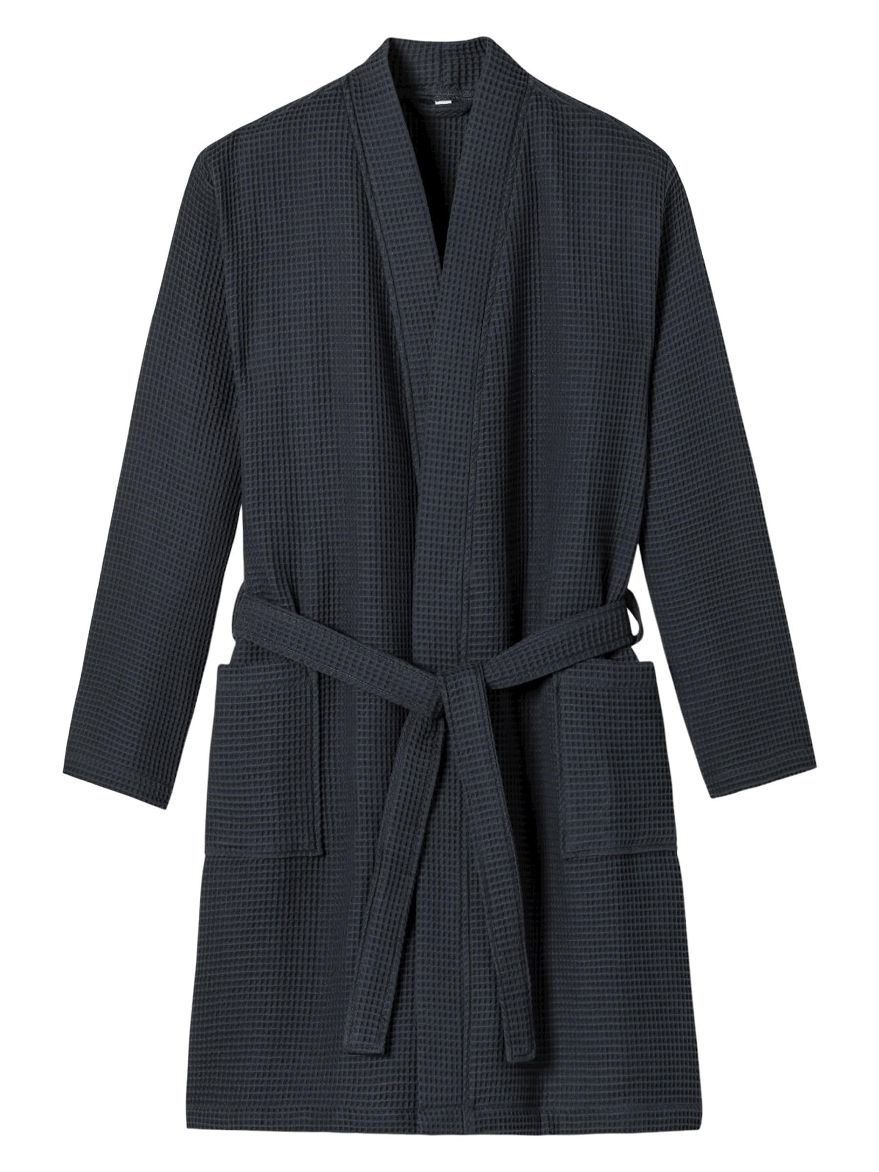 Schiesser Men's Bathrobe Waffle Pique 100 cm Length Organic Cotton