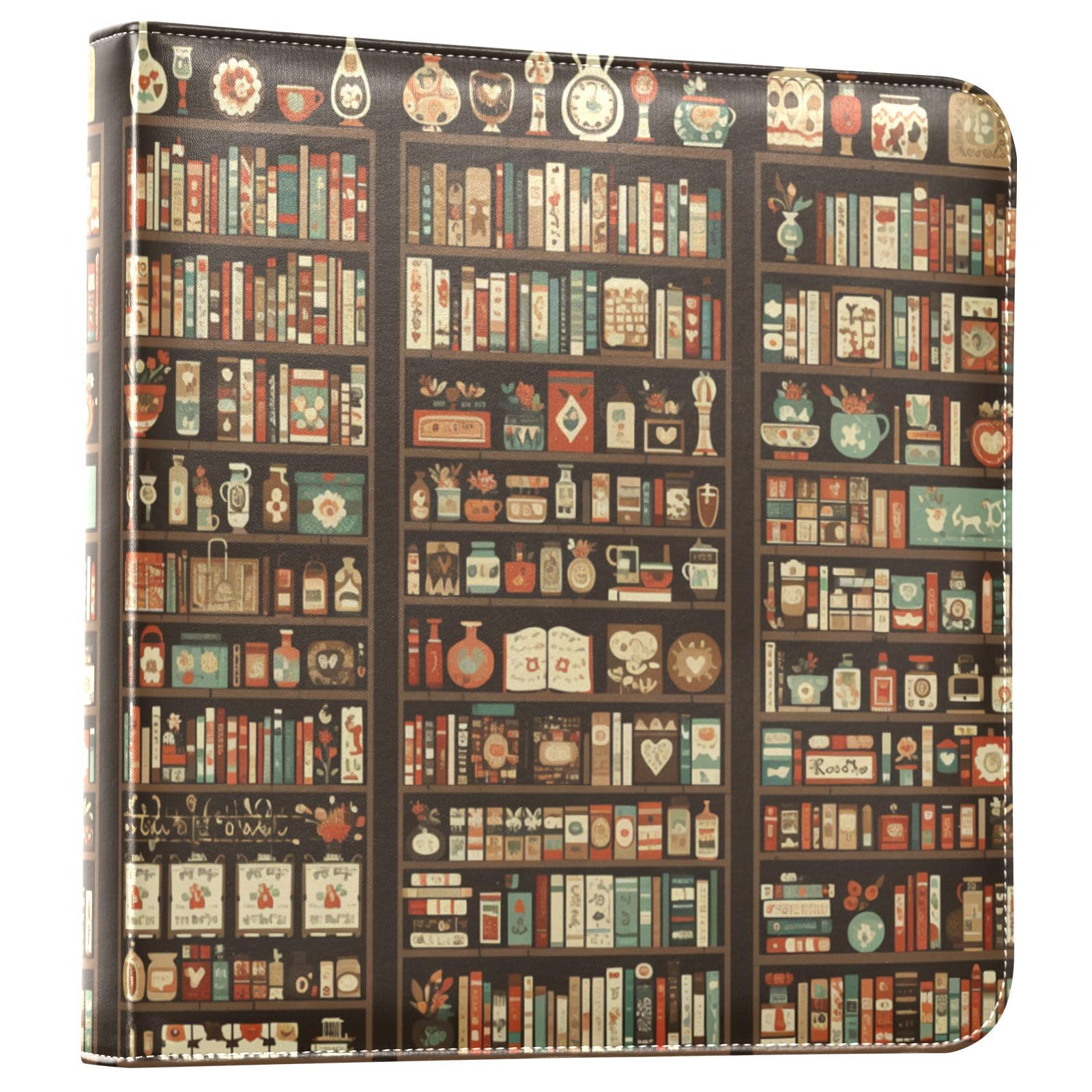 Kigai Wall Bookshelves Photo Album Self Adhesive Scrapbook Album Leather Cover DIY Picture Scrap Book with 20 Adhesive Sheets, 11.8x24x0.8 inch