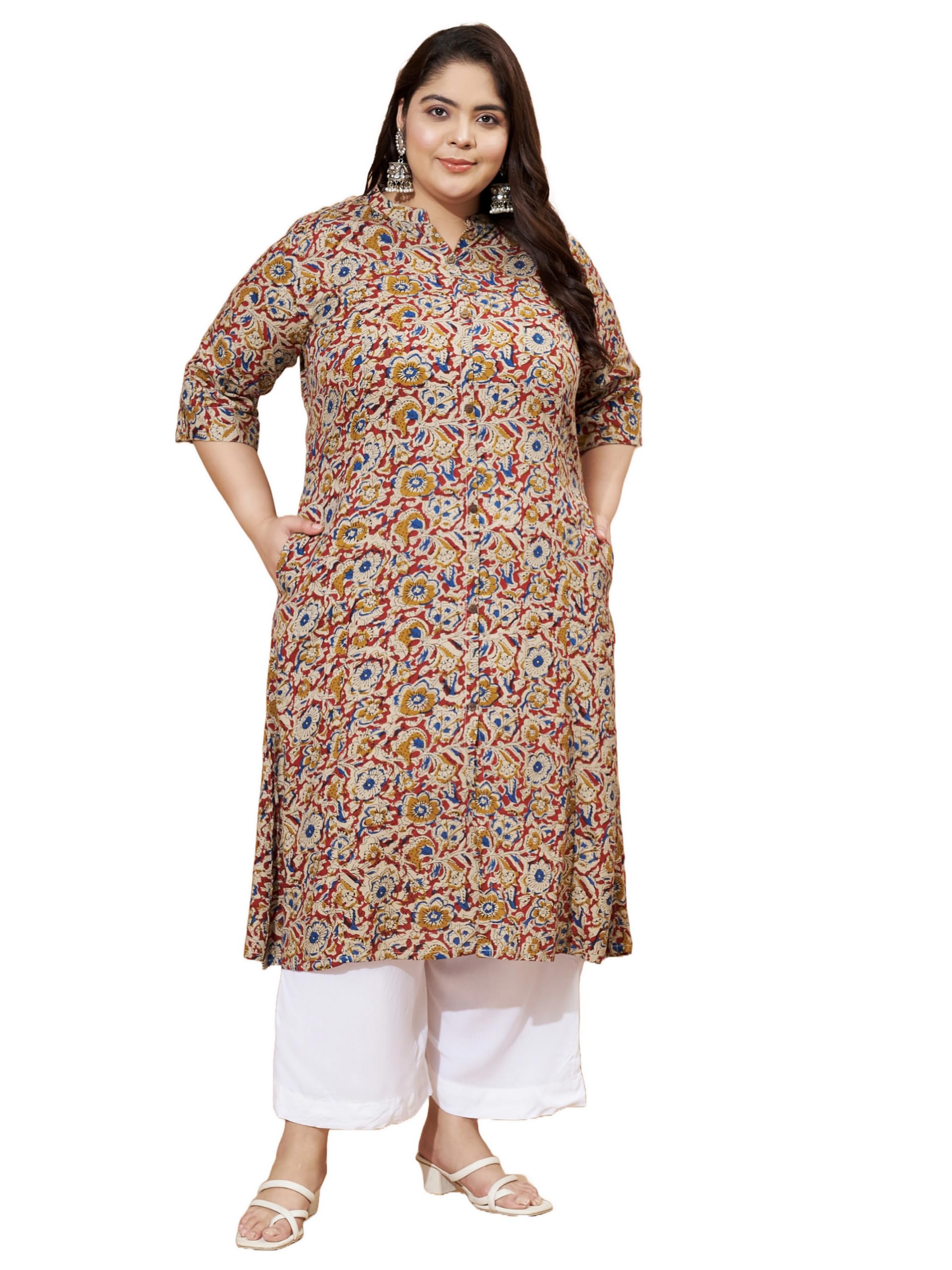 vbuyz Kalamkari Printed Kurta Set for Women | Straight Kurta | Office Wear-picture-15