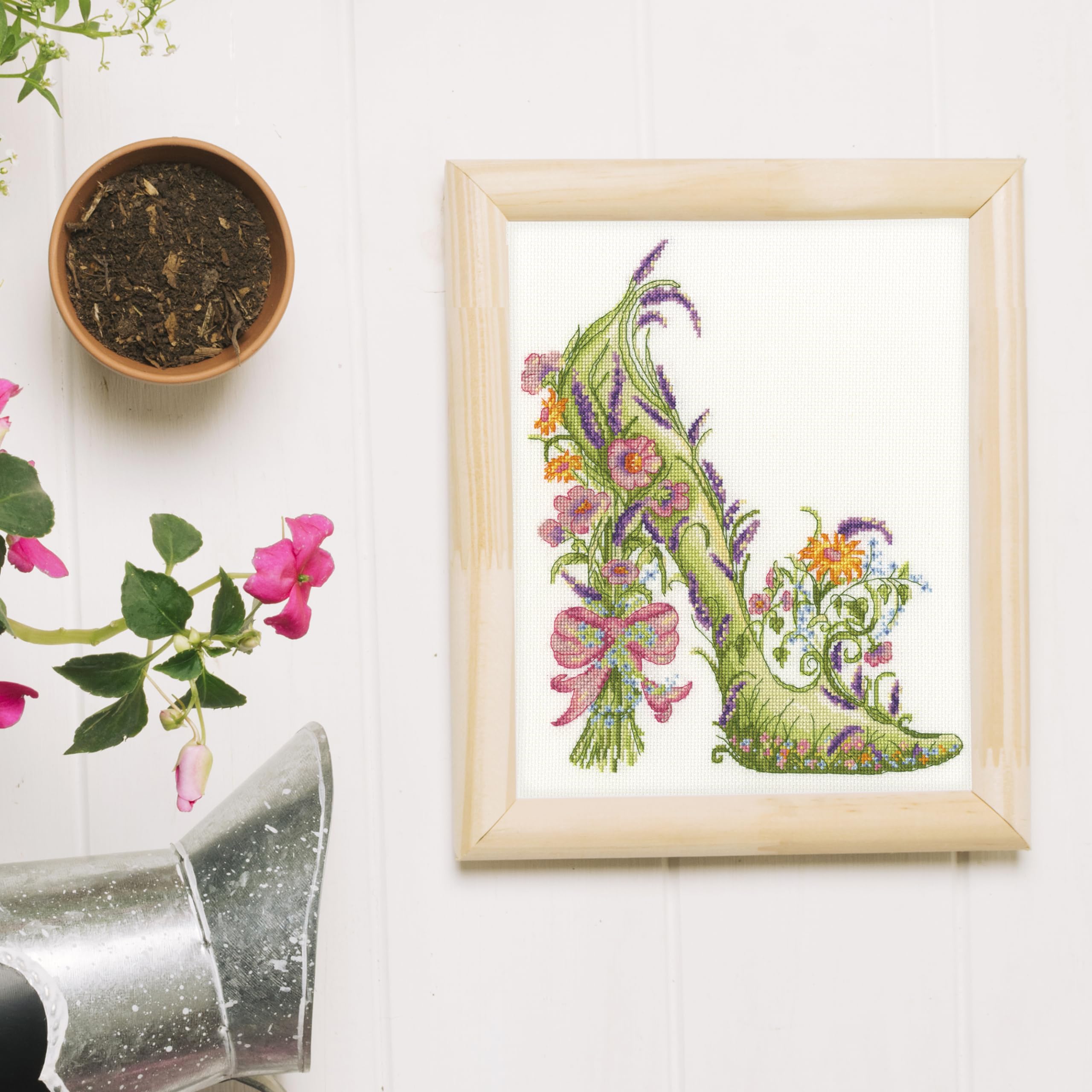Bpthy Threads - Posy Counted Cross Stitch Kit, White, 1 - Image 2