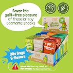 Jimmy Sevigny GoBeanz Crunchy Édamame, lot de variétés, 30 Sacs x 26 gr, 11gr Protéines par portion. Des collations saines à haute teneur en protéines pour adultes & Les enfants, faible calories, faible sucre, snacks savores.