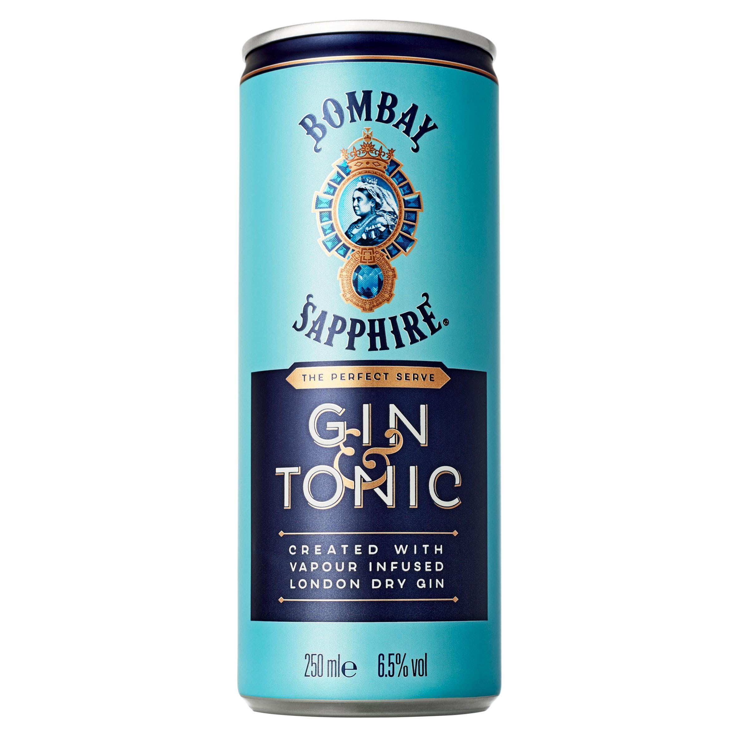 Bombay Sapphire Gin e Tonic, 12 x 250ml