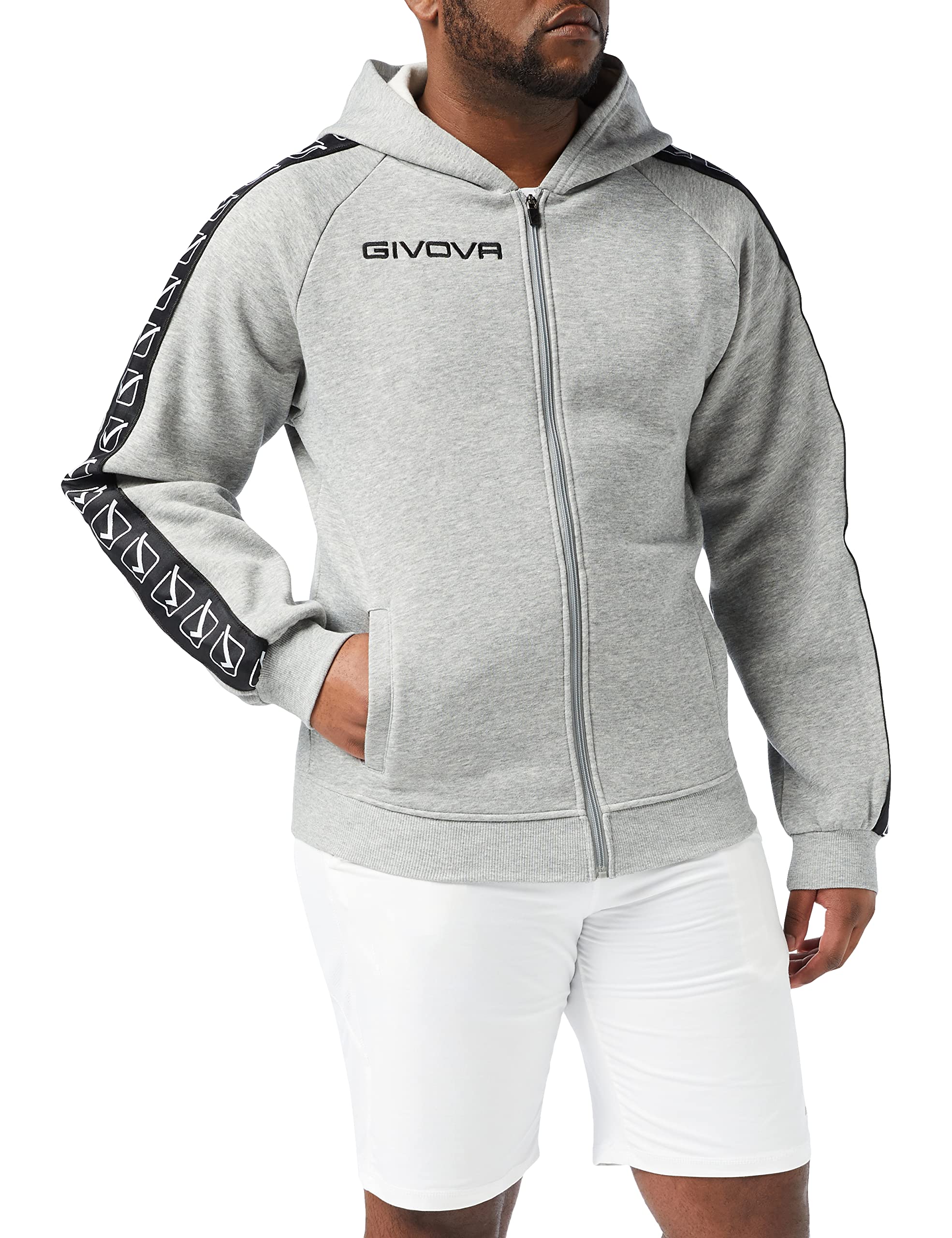 GIVOVA Full Zip Band Full Zip Band Sweatshirt, Light Melange Grey, L Unisex - Adult